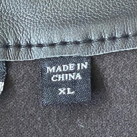 Colleen Lopez Black Faux Leather and Mesh Jacket Front Zip Size XL - Picture 14 of 14